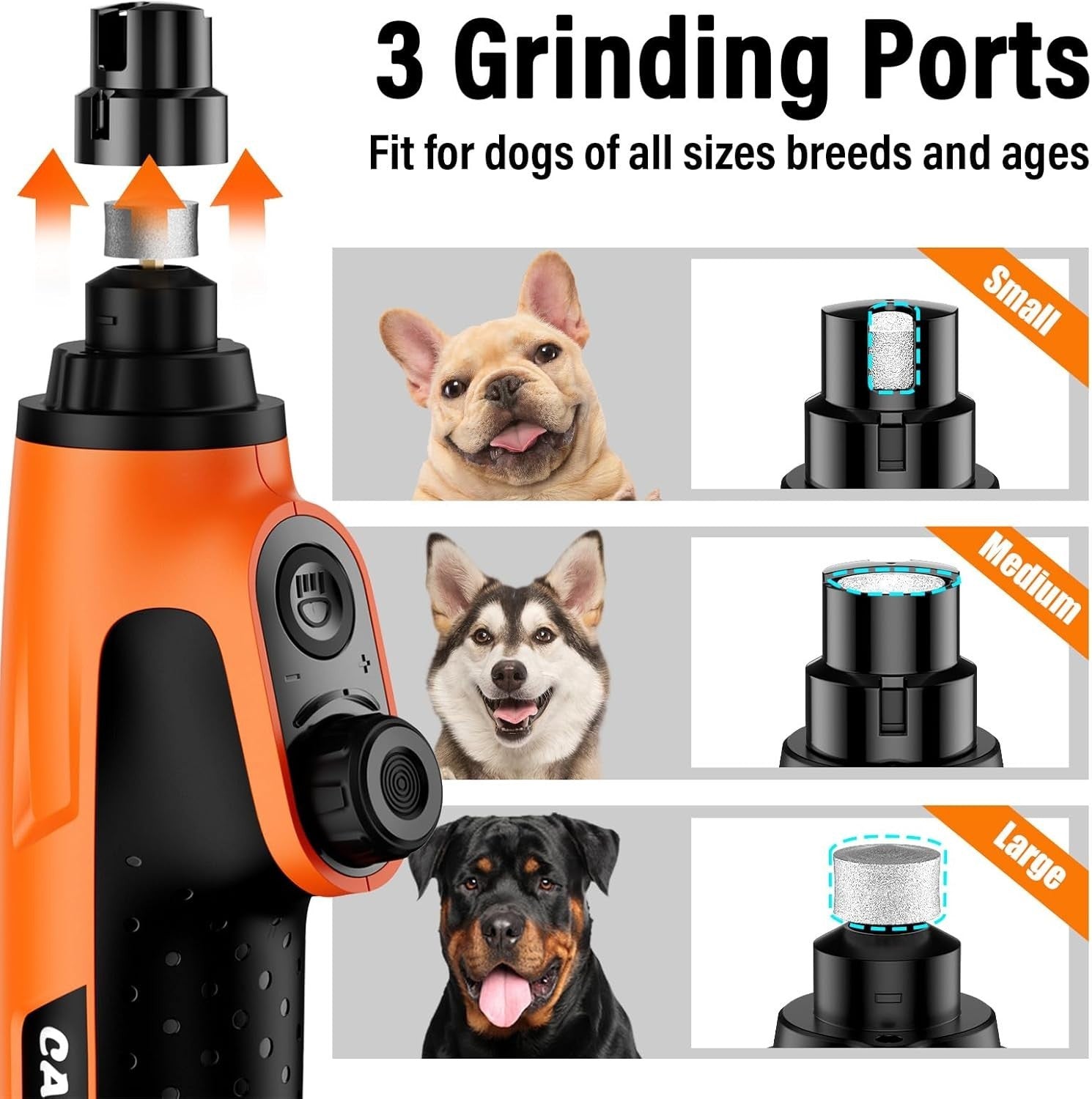 Advanced Electric Dog Nail Grinder - 2000mAh Rechargeable & Quiet Operation
