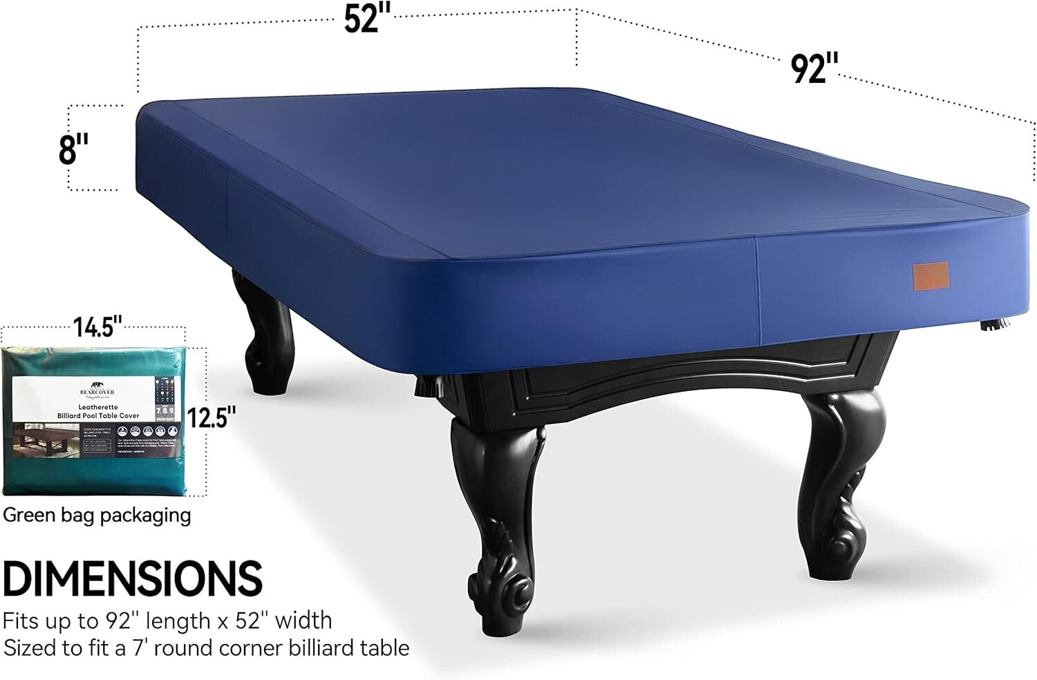 7FT Billiard Pool Table Waterproof Cover - Stylish, Scratch Resistant, Easy Care