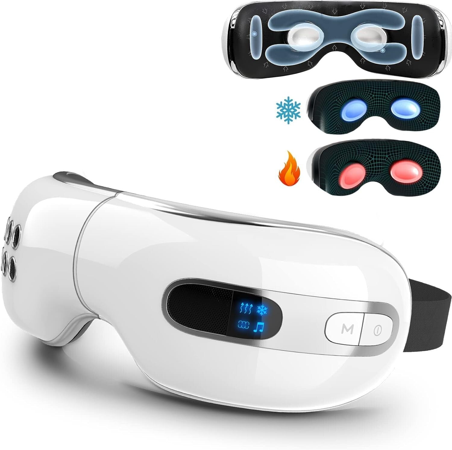 Bluetooth Eye Massager with Heat & Cooling – Relieve Migraines & Dark Circles
