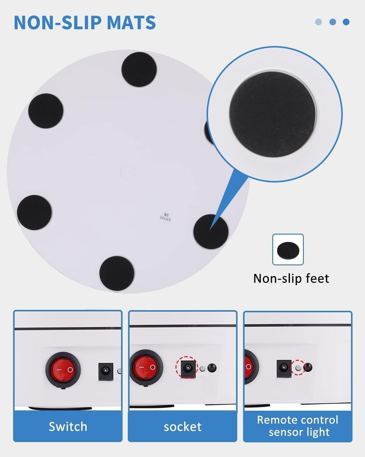 Compact 11.8 Inch Rotating Display Stand with Remote Control for All Occasions