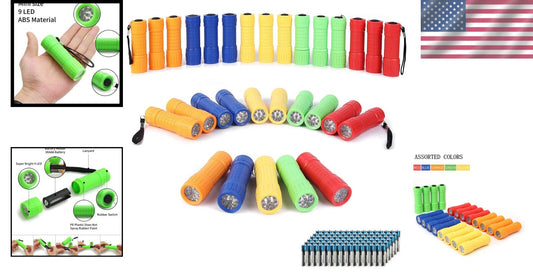 Bright & Portable 30-Pack Flashlights - 5 Colors with Batteries for Fun & Safety