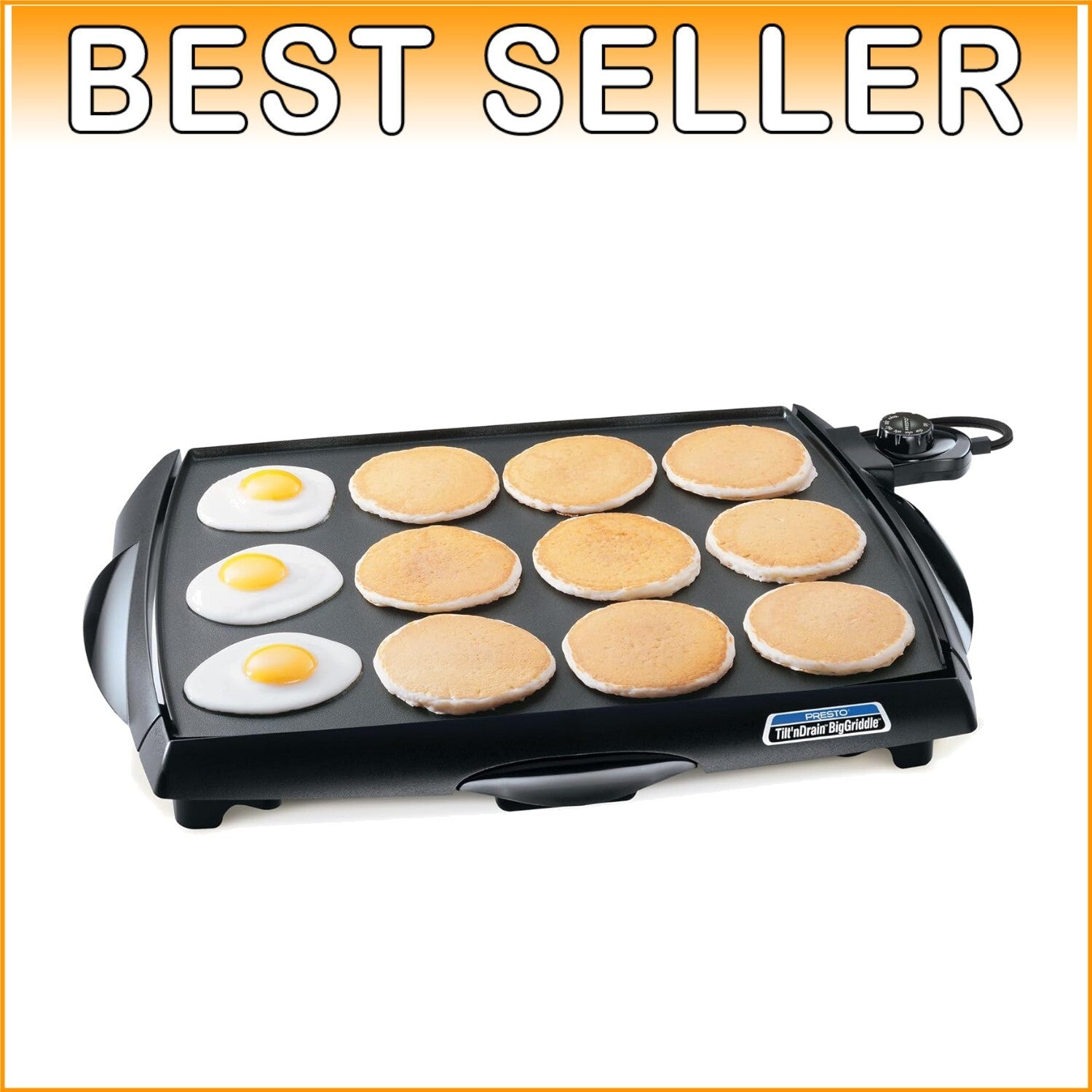 Extra-Large Ceramic Electric Griddle with Drip Tray - Perfect for Family Meals