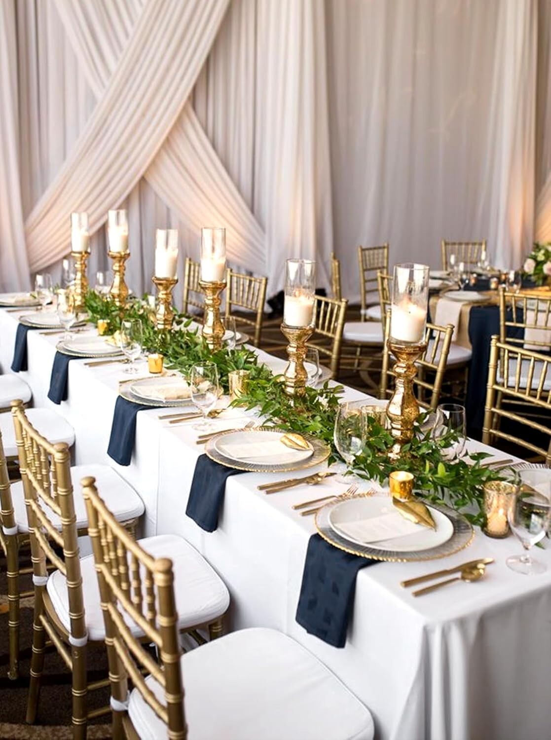 12 Pack Stain Resistant Polyester Table Covers 90x156 Inch for All Occasions