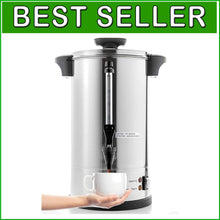 Load image into Gallery viewer, Heavy-Duty 100-Cup Stainless Steel Coffee Maker with Reusable Filter - 16 Liters