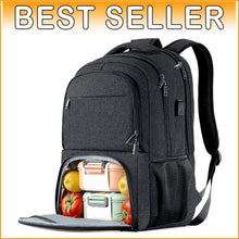 Load image into Gallery viewer, Insulated Lunch Backpack &amp; 17-Inch Laptop Carrier - Stylish &amp; Functional Design
