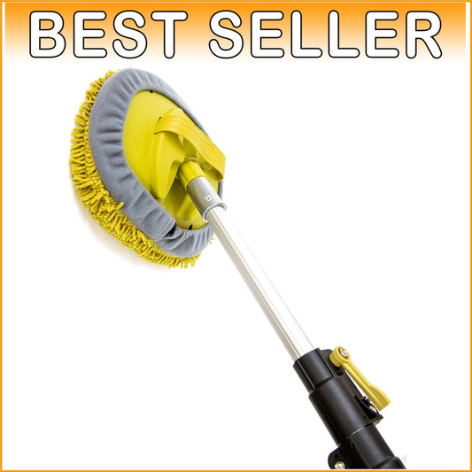 Extending 5-12 Ft Microfiber Mop for Scratch-Free Car Wash and Home Cleaning