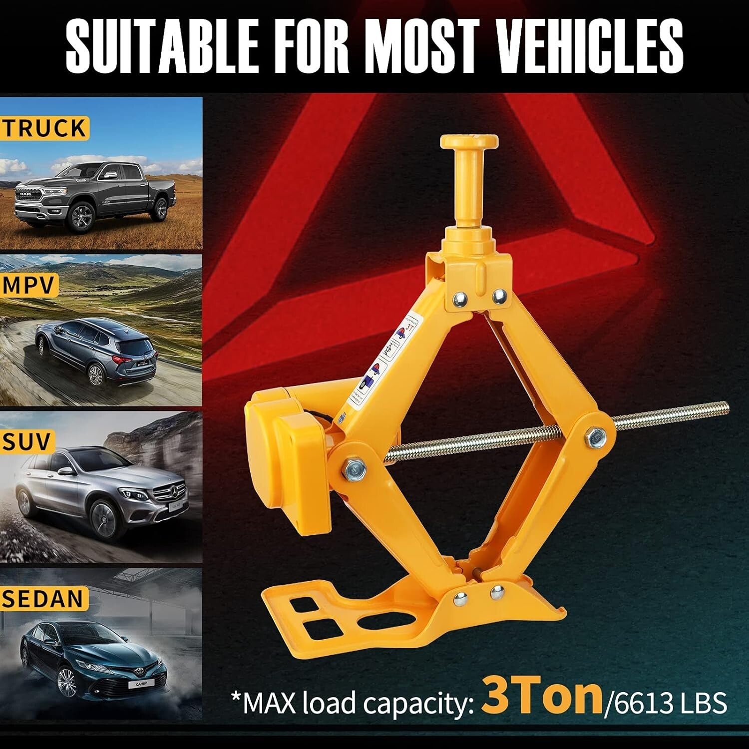 Multi-Function 3 Ton 12V Electric Scissor Jack & Tool Kit for Easy Tire Changes