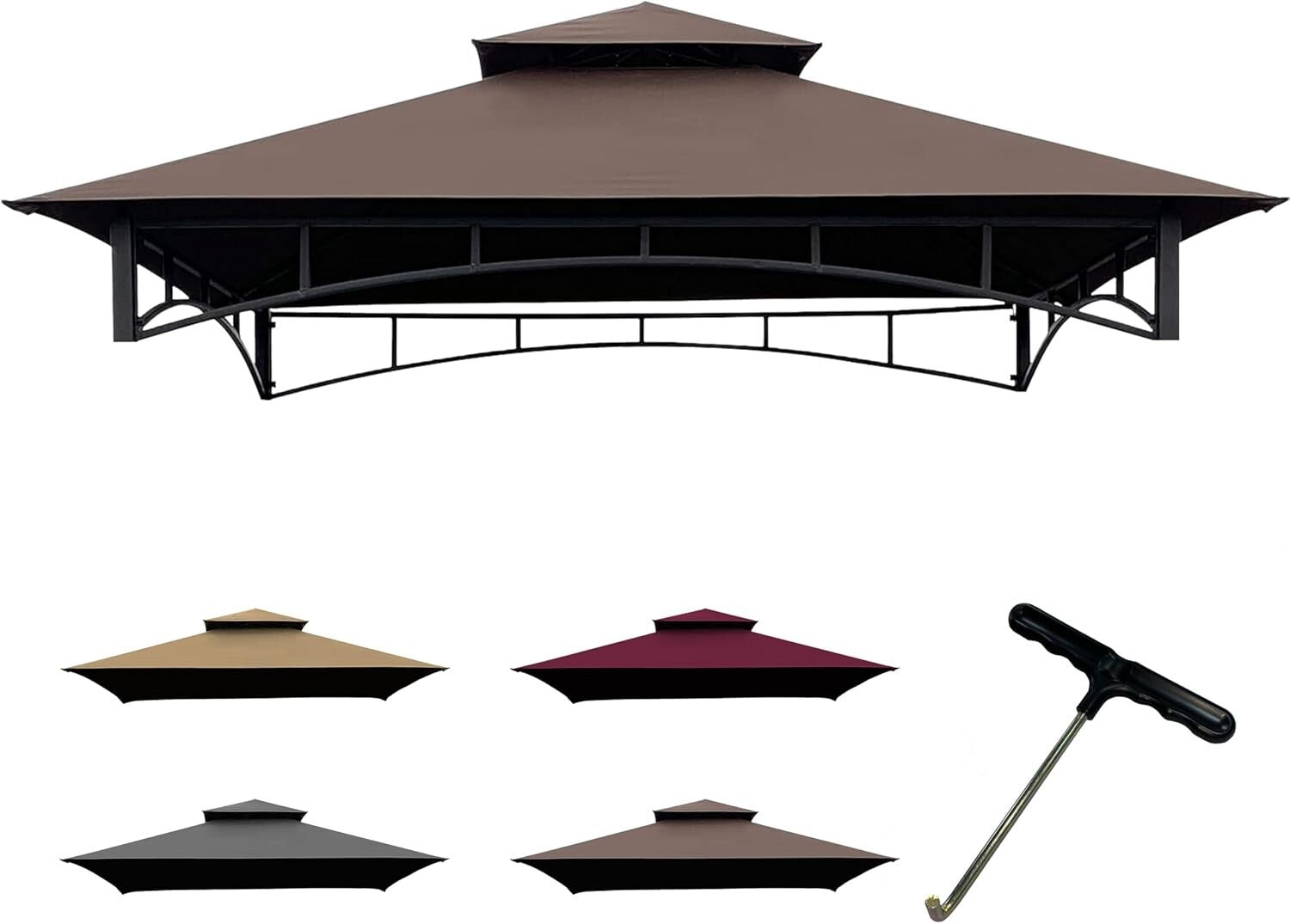 Rectangular Gazebo BBQ Canopy Replacement - Durable, Weather-Resistant Fabric