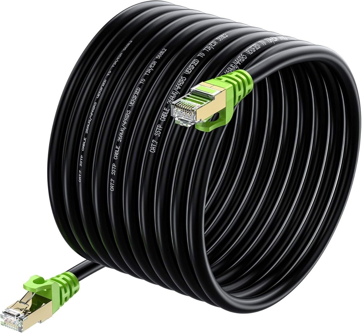 Heavy-Duty 300ft Cat 7 Outdoor Ethernet Cable - 10Gbps Waterproof Guarantee