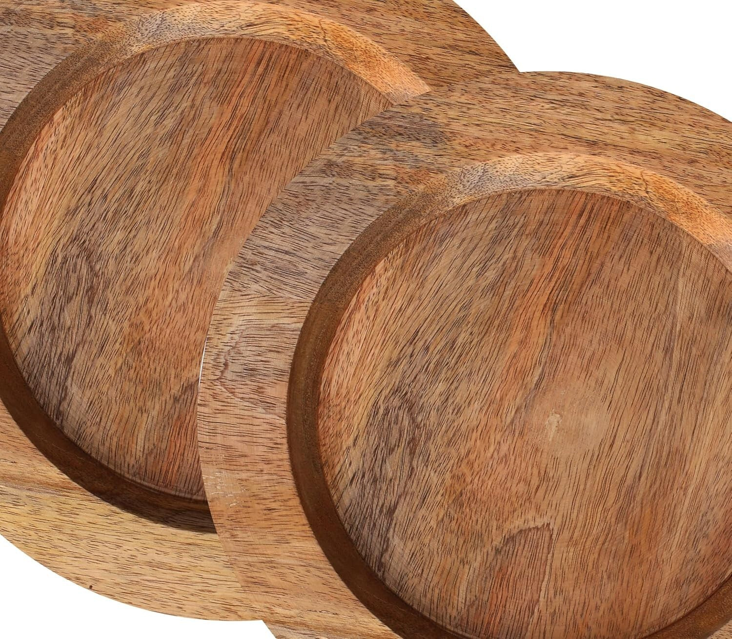 Handcrafted Rustic 13" Natural Wood Charger Plates - Set of 2 for Elegant Dining