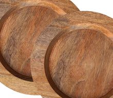 Load image into Gallery viewer, Handcrafted Rustic 13" Natural Wood Charger Plates - Set of 2 for Elegant Dining
