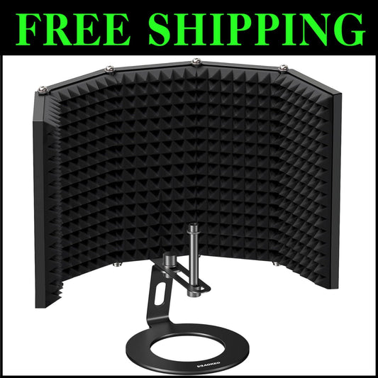 Professional Acoustic Foam Mic Shield - Portable, Lightweight, Easy to Install