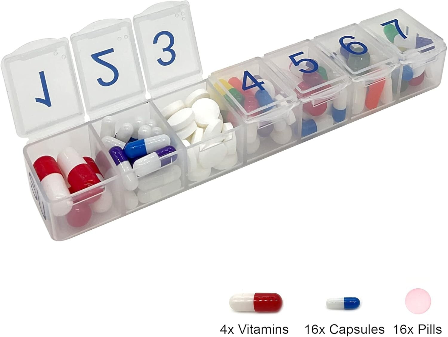 7-Day Clear Weekly Pill Organizer - Your All-in-One Medication Solution