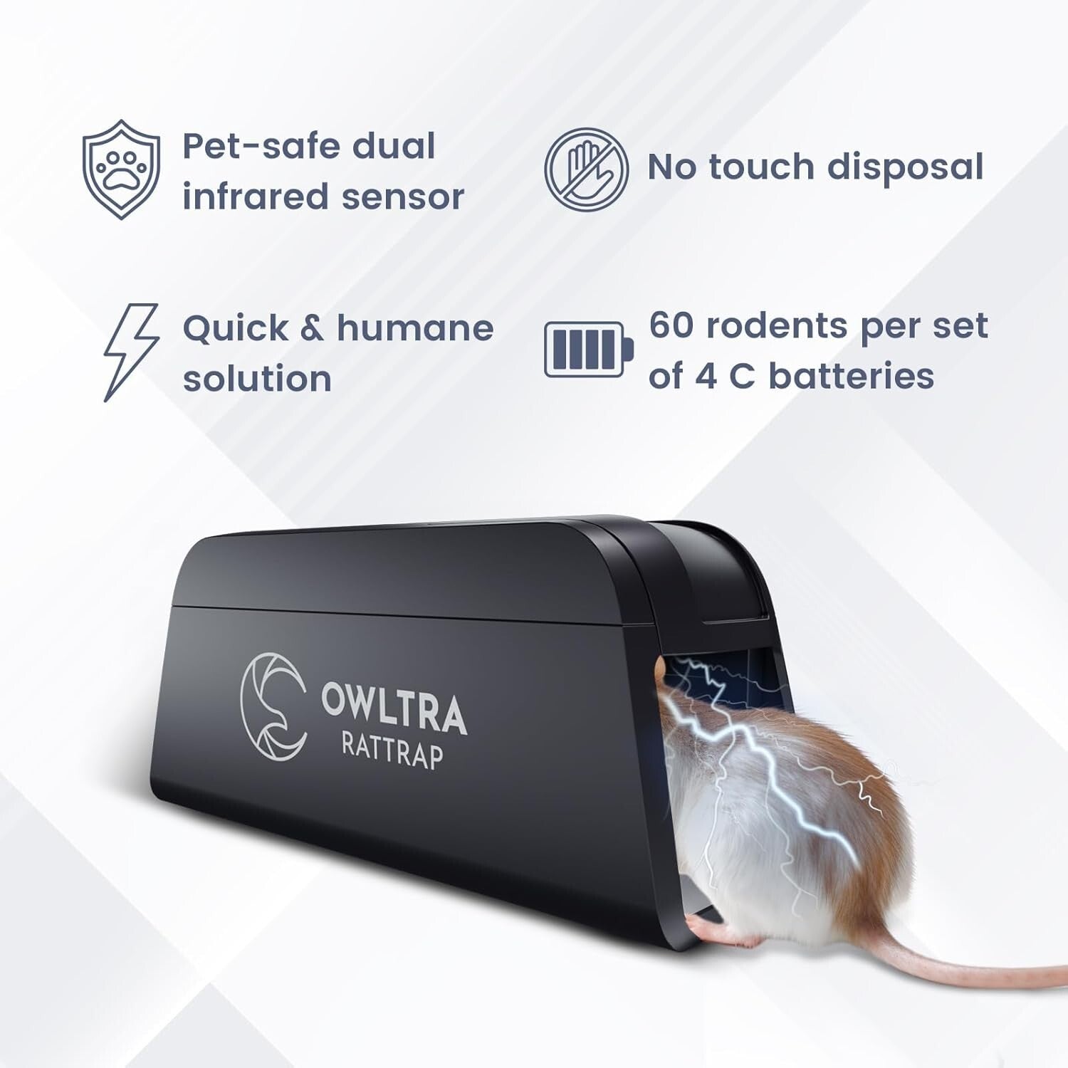 Compact Electric Rat Trap Set - 2 Pet-Friendly Zappers for Fast Rodent Control