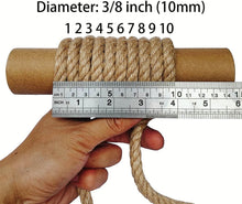 Load image into Gallery viewer, Thick 10mm Jute Rope - 164ft Eco-Friendly Twine for DIY and Gardening Projects