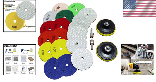 Effortless 4 Inch Dry Diamond Polishing Pads - Perfect for Precision Stone Work