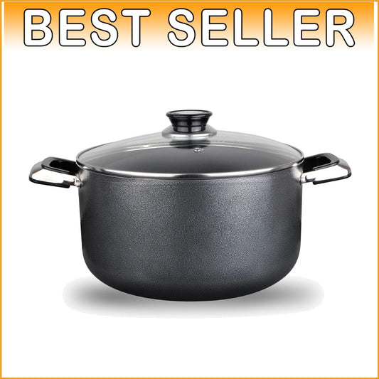 Elegant 10-Quart Non-Stick Cookware with Tempered Glass Lid - Perfect for Stews