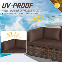 Load image into Gallery viewer, Brown Waterproof Patio Cushion Covers Set - 11 Pcs for Wicker Furniture
