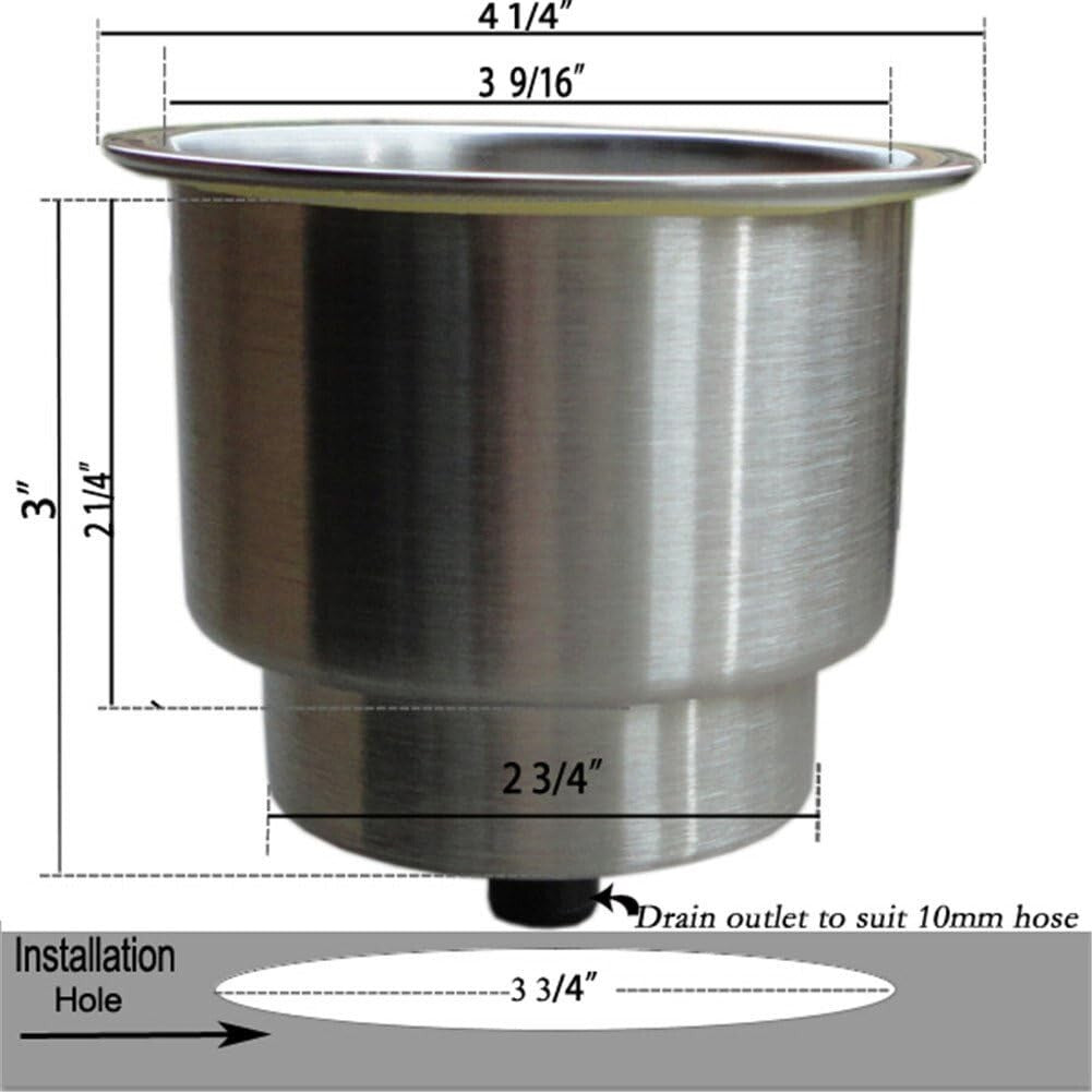 Universal Stainless Steel Marine Cup Holders with LED Lights - Perfect for Boats