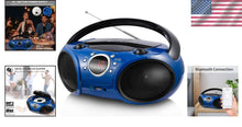 Load image into Gallery viewer, Stylish Starlight Blue CD Boombox with Wireless Bluetooth and Headphone Jack