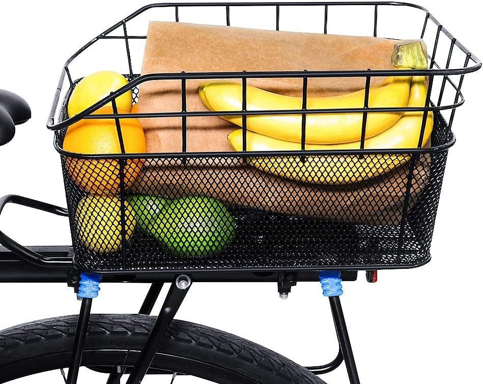 Versatile Rear Bike Basket with Waterproof Liner for Secure Cargo Transport