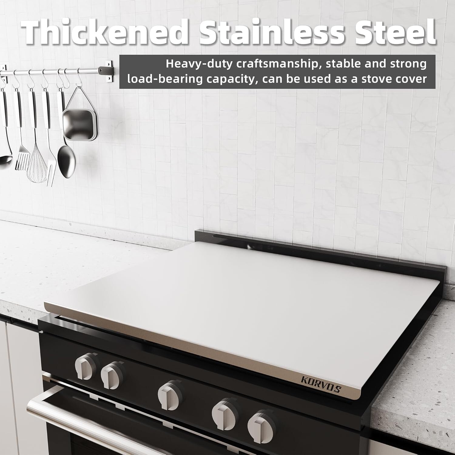 23.6 x 19.6 in Stainless Steel Cutting Board with Anti-Slip Mat - Heavy Duty