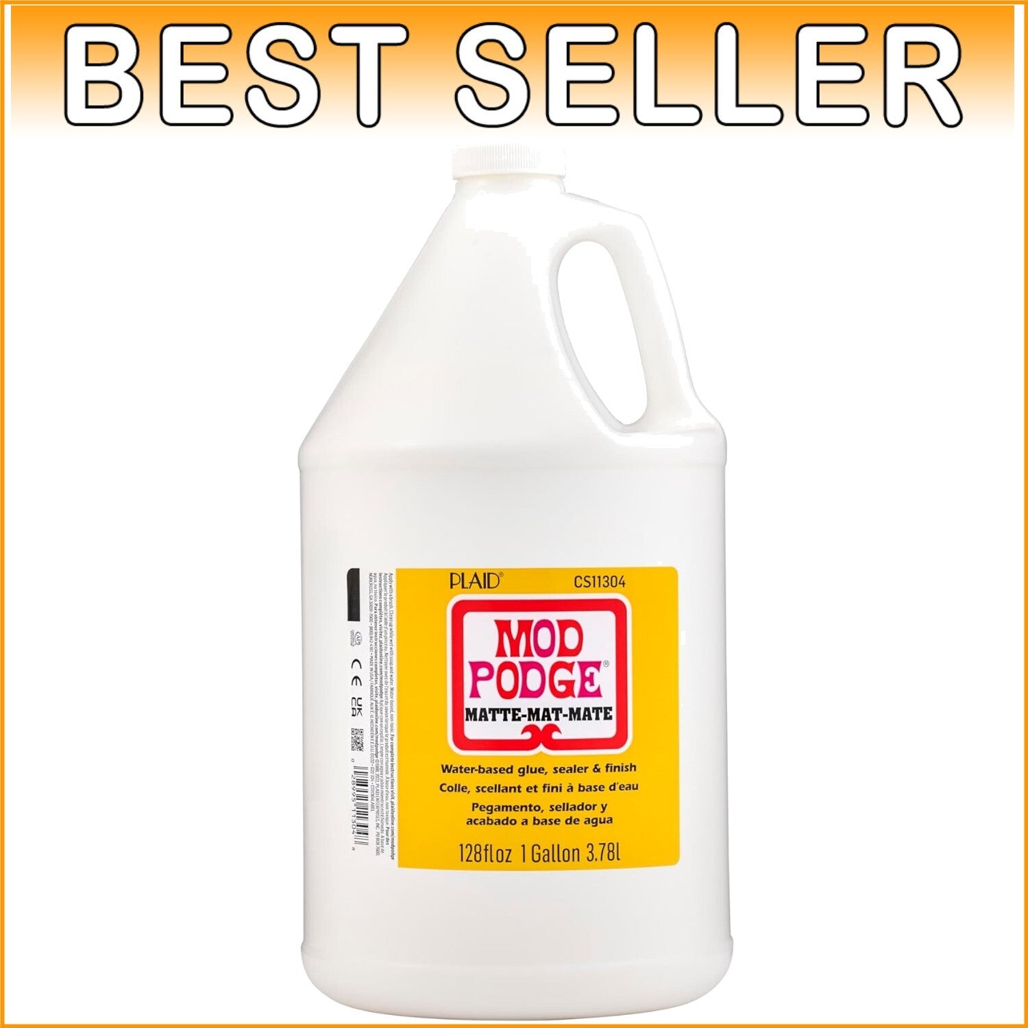 All-in-One Crafting Solution: Water-Based Glue, Sealer & Matte Finish, 128 Fl Oz