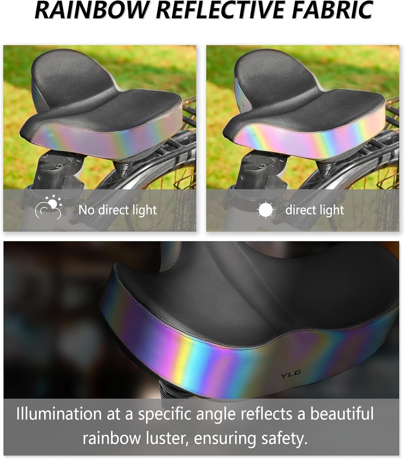 Extra Large Bike Seat with Memory Foam & Waterproof Cover for Ultimate Comfort