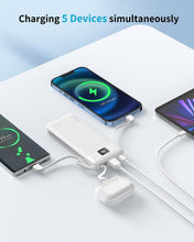 Load image into Gallery viewer, Ultra-Portable 10,000mAh Charger Set with Built-in Cables for iPhones &amp; Androids