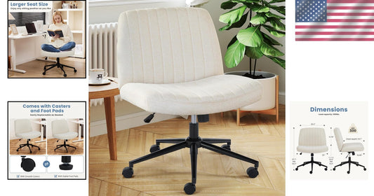 Comfortable Armless Criss Cross Chair with Wheels – Ideal for Study and Office