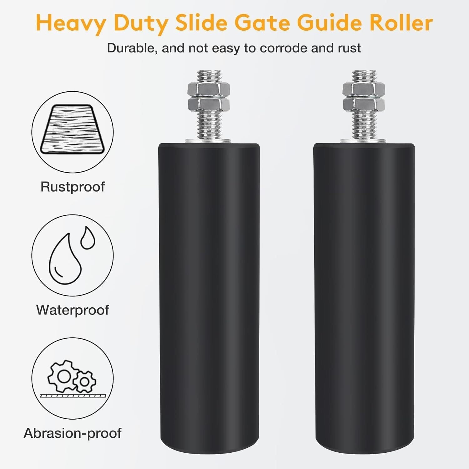 Versatile 2 Pack 6" Sliding Gate Roller Guide with Corrosion-Resistant Brackets