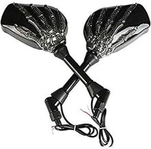 Load image into Gallery viewer, Unique Skeleton Hand Design Motorcycle Mirrors with LED Turn Signals - Set of 2