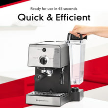 Load image into Gallery viewer, Professional Espresso Machine with Grinder &amp; Milk Frothing Cup - 7-Piece Bundle