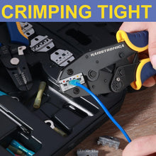 Load image into Gallery viewer, Ergonomic Crimping Tool Set - 6 Chrome-Plated Dies for Versatile Wiring Needs