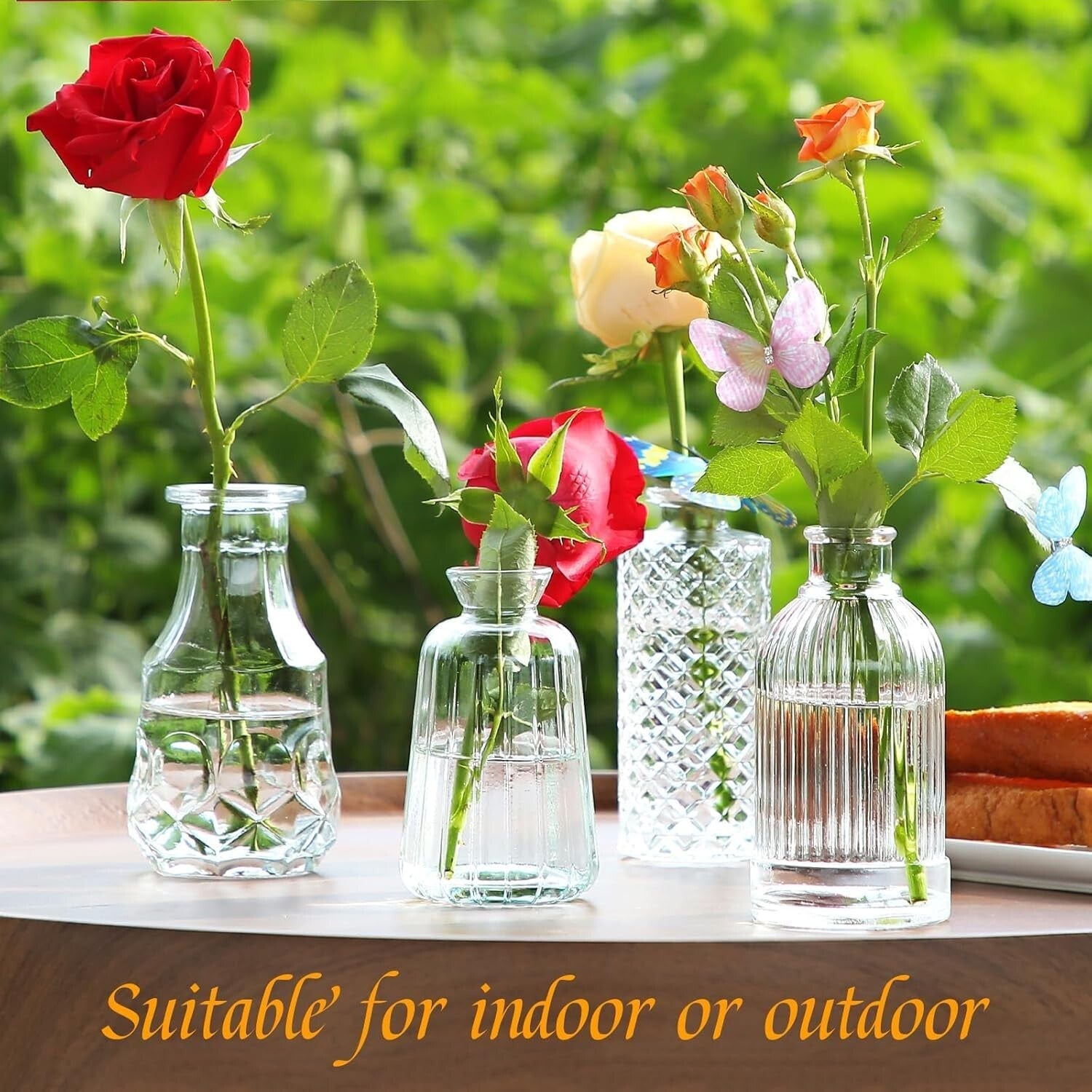 Hand-Blown Clear Glass Bud Vases - Set of 30 for Stunning Table Arrangements