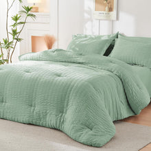 Load image into Gallery viewer, Romantic Seersucker Full Size Comforter Set - Includes Sheets &amp; Pillowcases