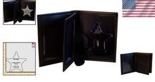Load image into Gallery viewer, Compact Black Bifold Wallet for Florida Sheriff 5-Point Badge - 2.7" Cutout