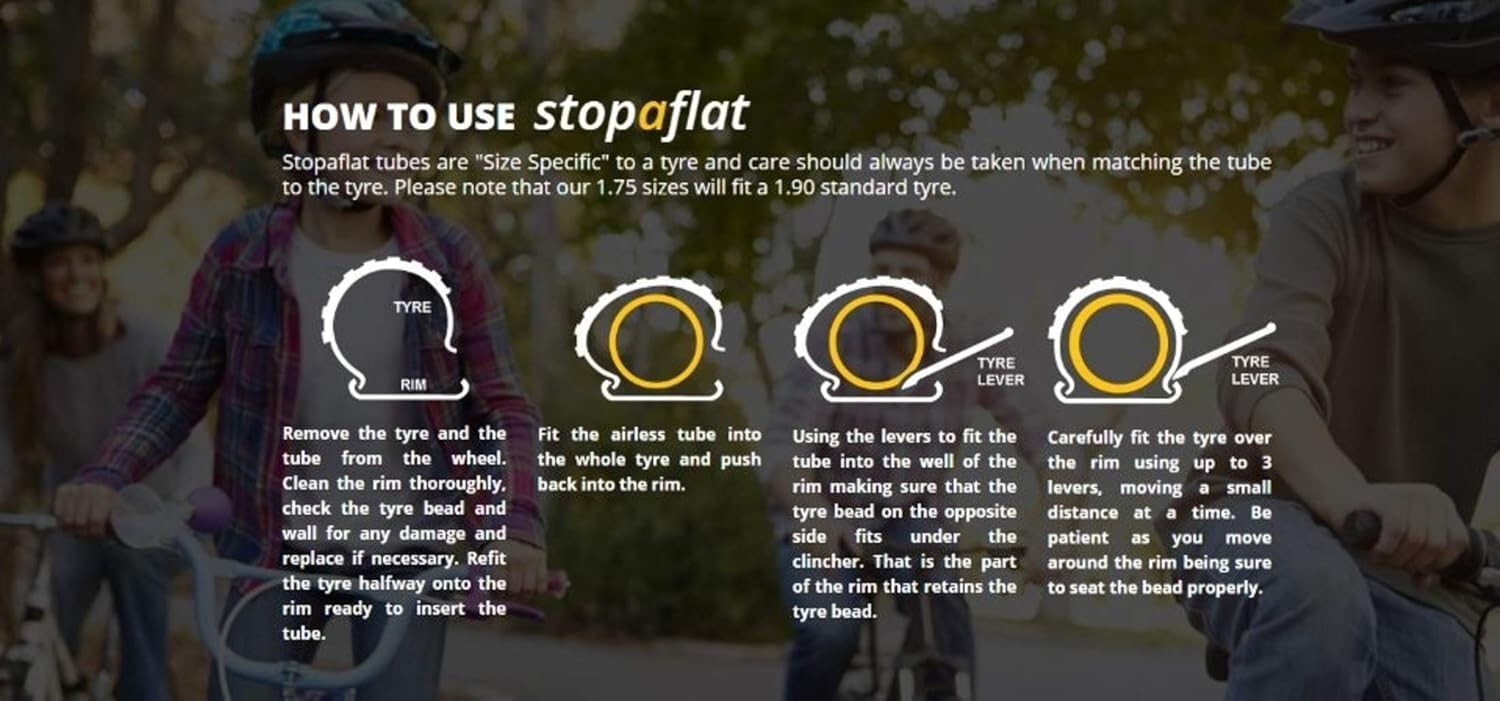 Puncture Proof 26x2.125 Bicycle Inner Tube - Schrader Valve for Hybrid Bikes