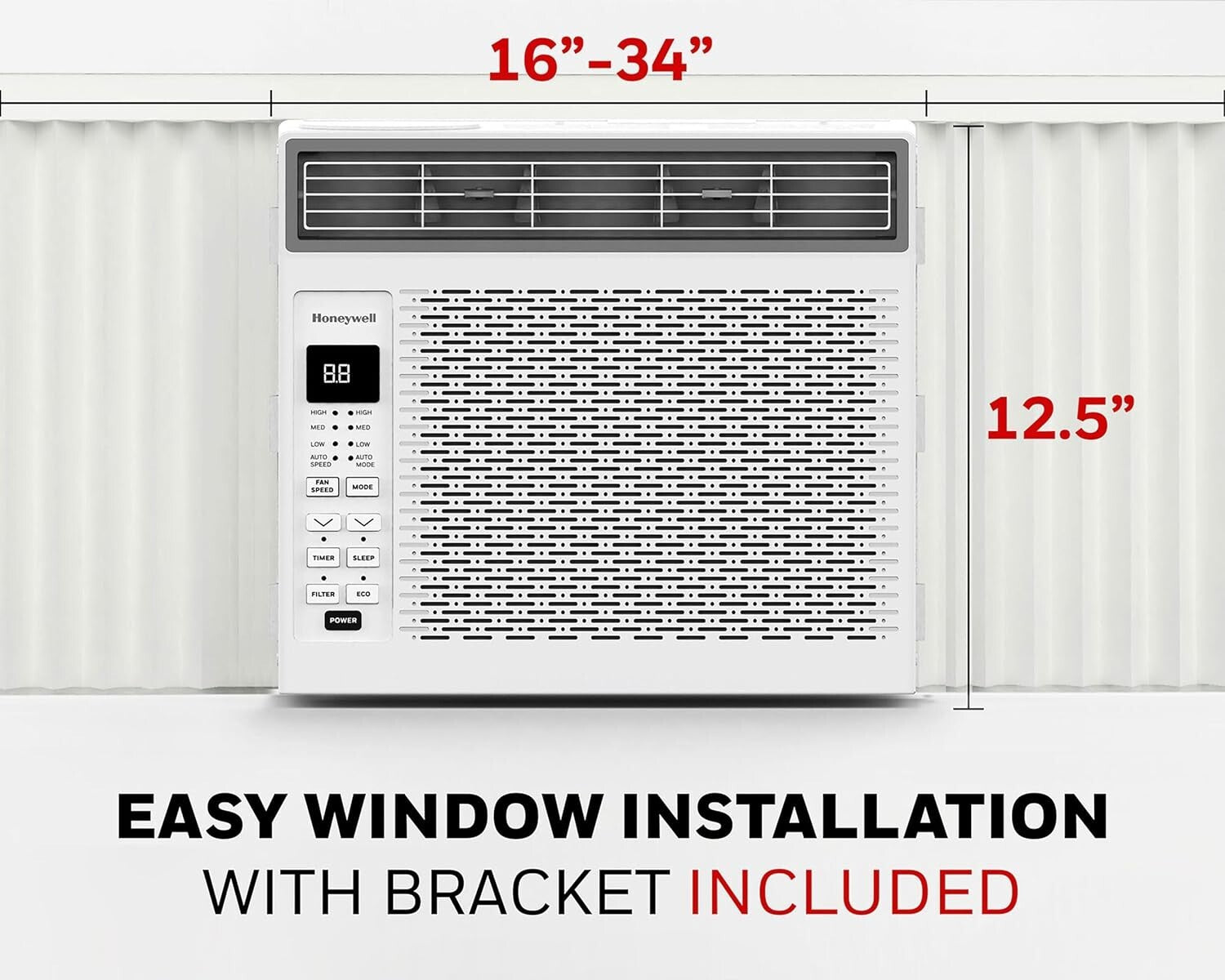6,000 BTU Digital Window AC - Remote Control & Easy Installation Kit Included