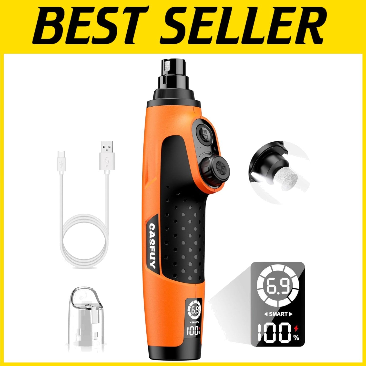 Advanced Electric Dog Nail Grinder - 2000mAh Rechargeable & Quiet Operation