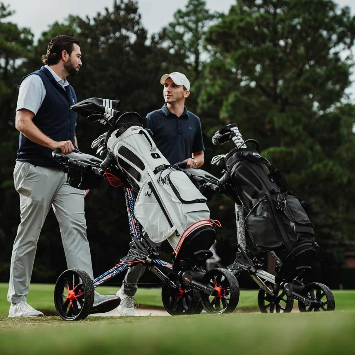 Innovative Golf Push Cart with Smooth Rolling Design and Accessory Pack Included