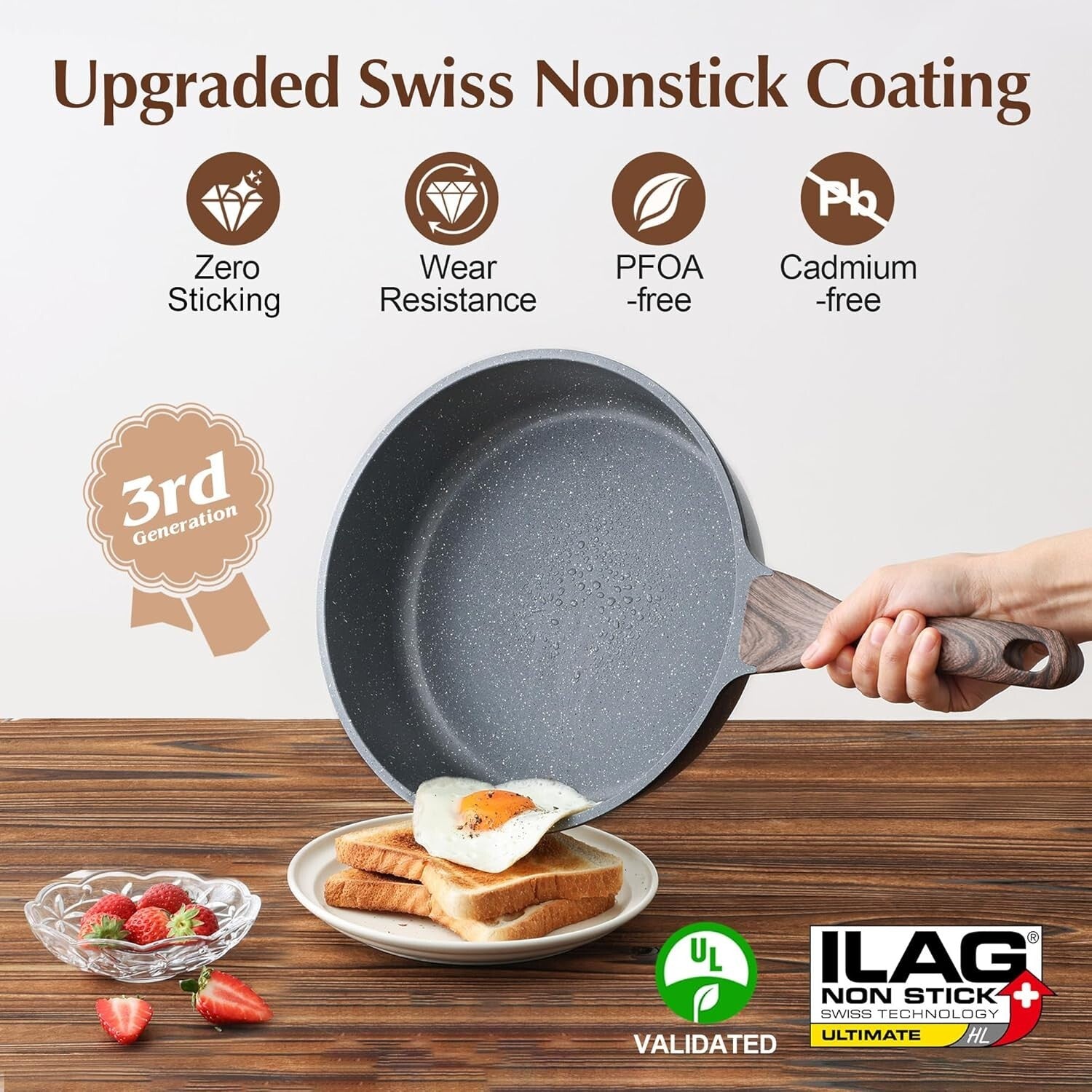 Versatile Nonstick Saute Pan with Stay-Cool Handle - Ideal for Healthy Cooking