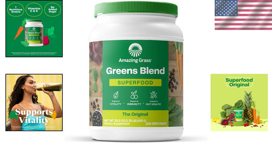 Delicious Organic Super Greens Powder for Daily Health & Wellness - 1.76 lbs