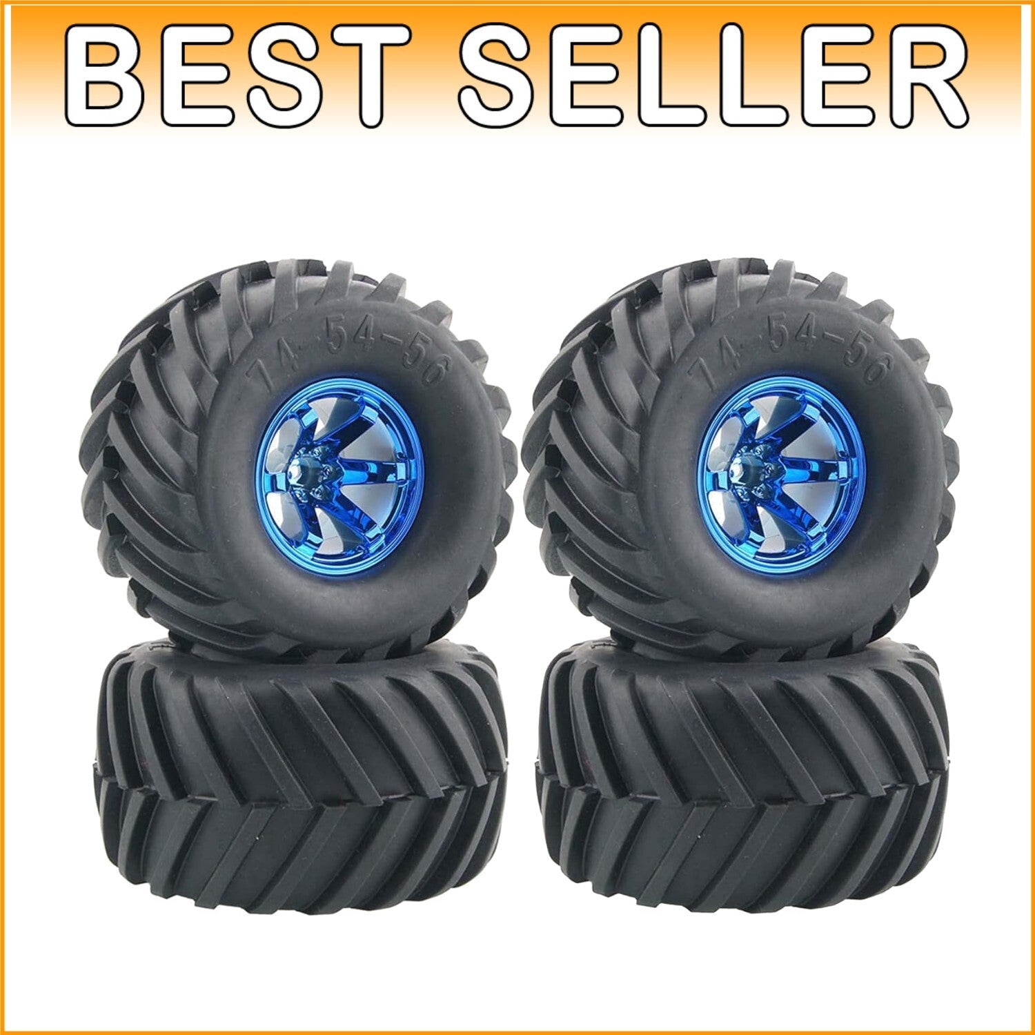 4PCS 135mm Wheel & Tire Set for 1/10 RC Monster Trucks - HPI Tamiya Kyosho