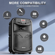 Load image into Gallery viewer, Versatile Bluetooth PA Speaker System with Wireless Mic for Outdoor Performances