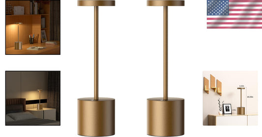 Dimmable Aluminum LED Table Lamp - Cordless & Rechargeable for Indoor/Outdoor