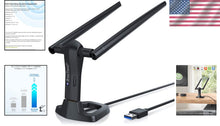 Load image into Gallery viewer, Compact AC1200 USB Linux WiFi Adapter with Adjustable Antennas for Stability