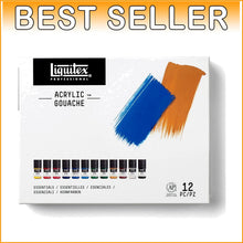 Load image into Gallery viewer, Professional Acrylic Gouache Paint Set - 12 Colors, 22ml Bottles, Matte Finish