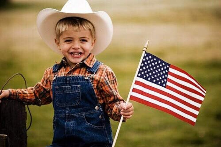 Durable Cotton American Flags on 30-Inch Dowels - Perfect for Memorials & Events