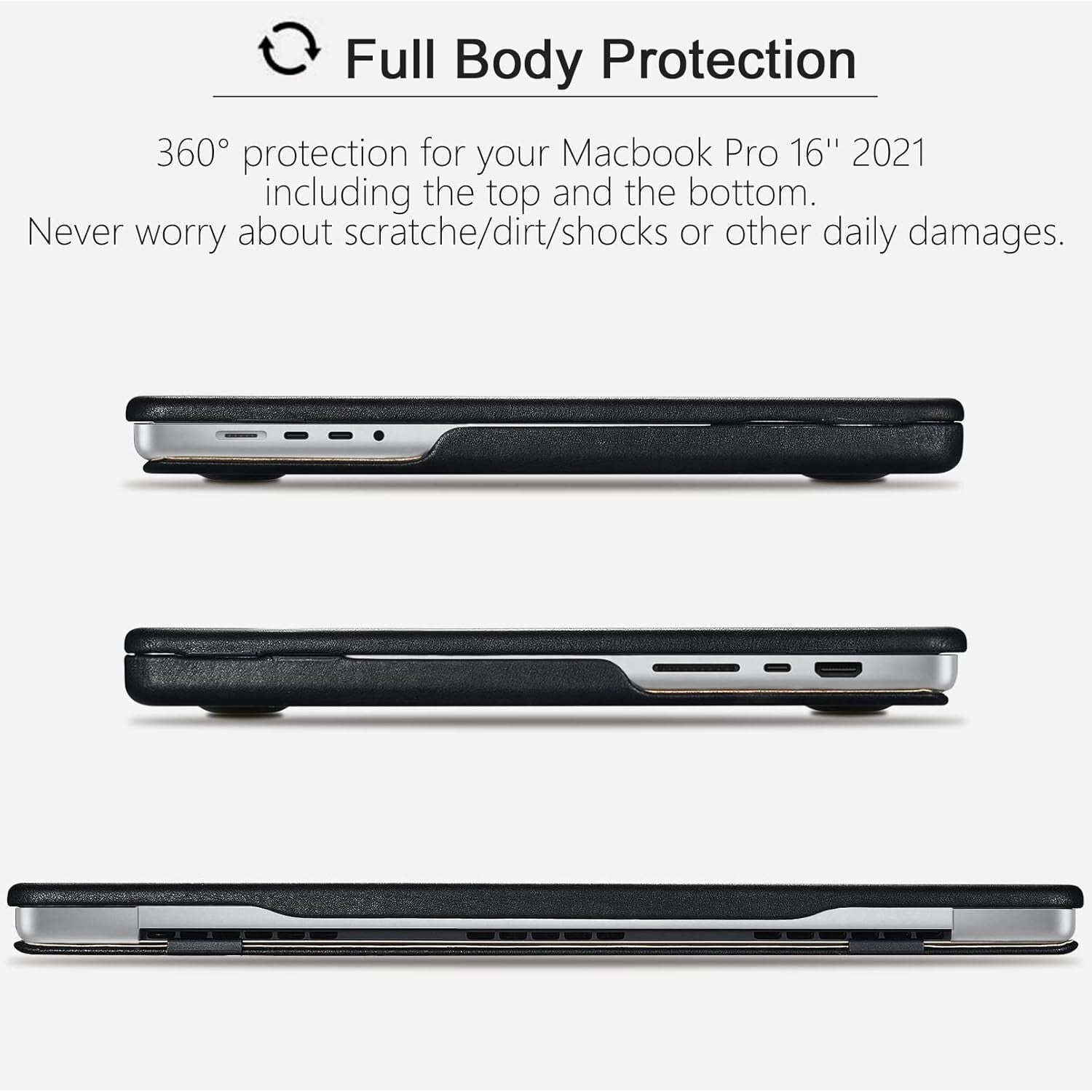 Elegant Leather MacBook Pro 14 Case: Luxurious Protection for 2021-2025 Models